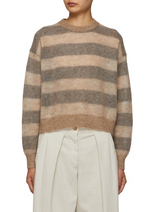 Main View - Click To Enlarge - BRUNELLO CUCINELLI - Striped Wool Blend Sweater