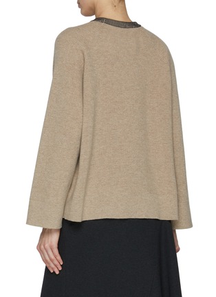 Back View - Click To Enlarge - BRUNELLO CUCINELLI - Monili Embellished  Collar Cashmere Sweater