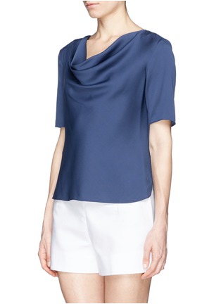 Front View - Click To Enlarge - ARMANI COLLEZIONI - Cowl neck silk charmeuse blouse