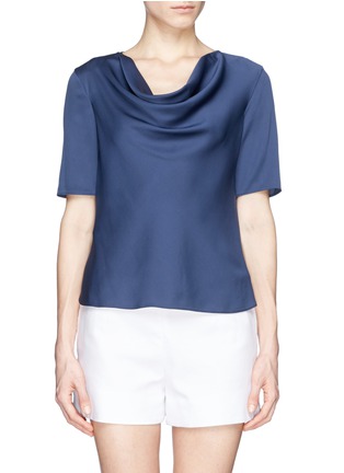 Main View - Click To Enlarge - ARMANI COLLEZIONI - Cowl neck silk charmeuse blouse