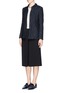 Figure View - Click To Enlarge - ARMANI COLLEZIONI - Piped seam tweed jacket