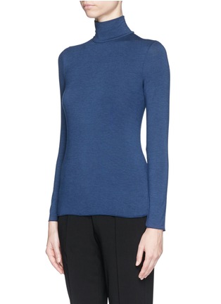Front View - Click To Enlarge - ARMANI COLLEZIONI - Turtleneck long sleeve jersey T-shirt