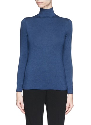 Main View - Click To Enlarge - ARMANI COLLEZIONI - Turtleneck long sleeve jersey T-shirt