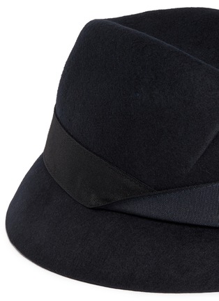 Detail View - Click To Enlarge - ARMANI COLLEZIONI - Swirl crown felted wool trilby hat