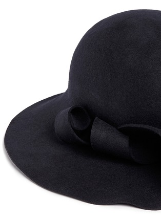 Detail View - Click To Enlarge - ARMANI COLLEZIONI - Twist brim felted wool cloche hat