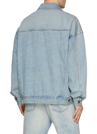 Back View - Click To Enlarge - WE11DONE - Oversized Light Washed Denim Jacket