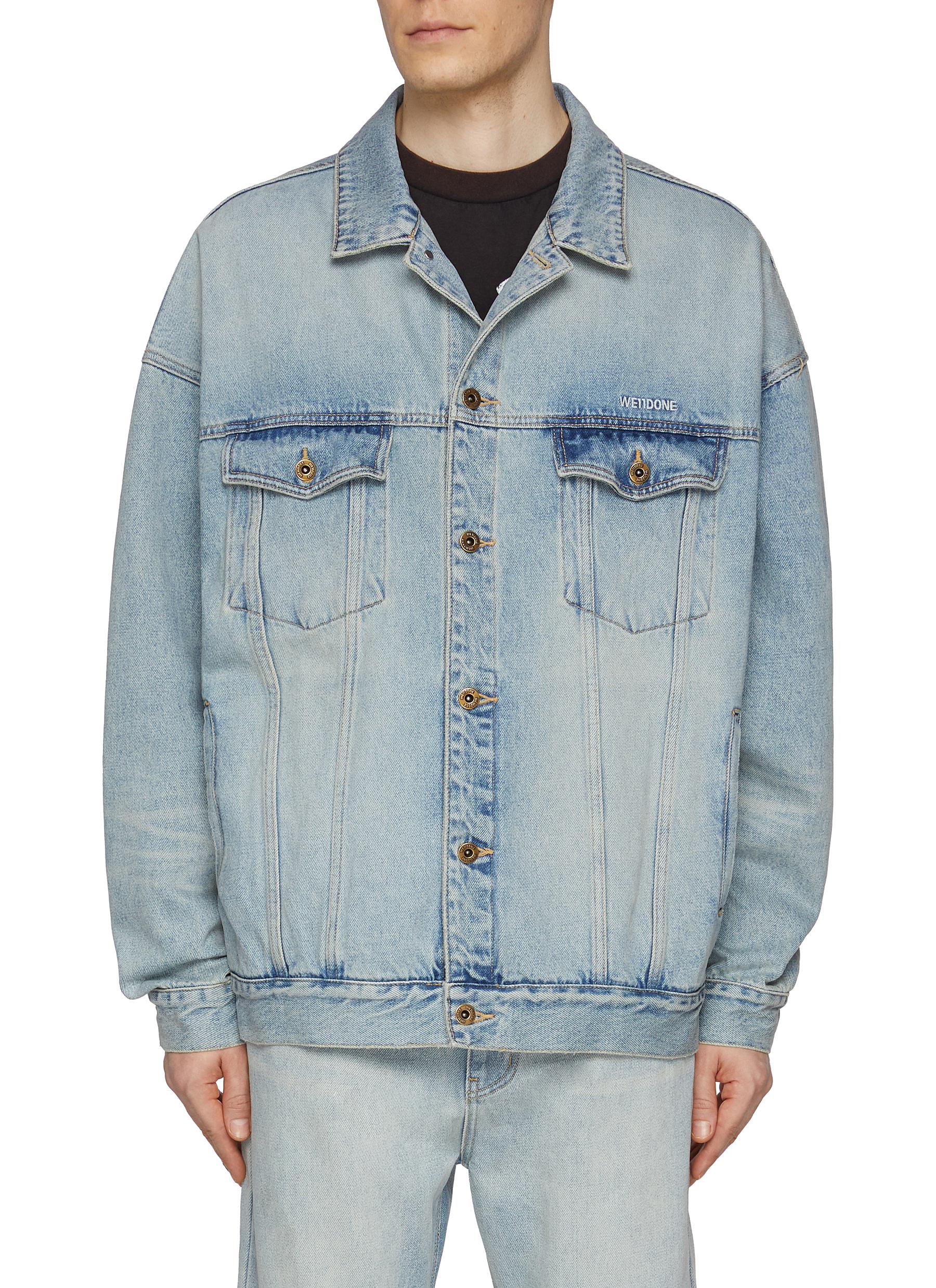 Oversized light wash denim jacket sale