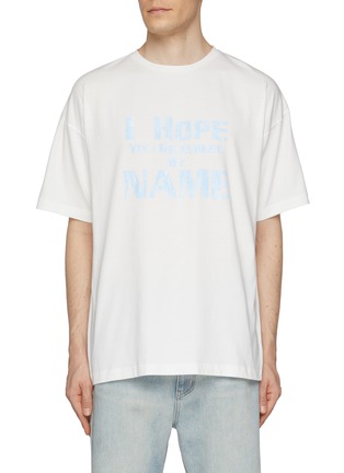 Main View - Click To Enlarge - WE11DONE - Slogan Cotton T-Shirt