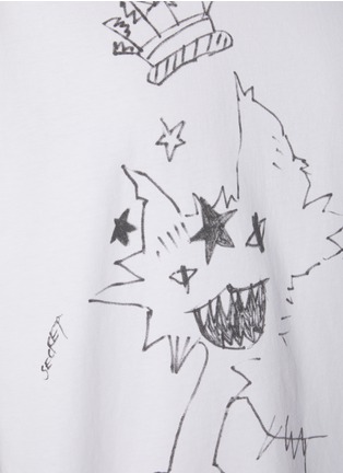  - WE11DONE - Grunge Monster Print Cotton T-Shirt