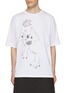 Main View - Click To Enlarge - WE11DONE - Grunge Monster Print Cotton T-Shirt