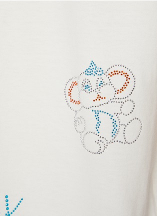  - WE11DONE - Rhinestone Embellished Animal Cotton T-Shirt