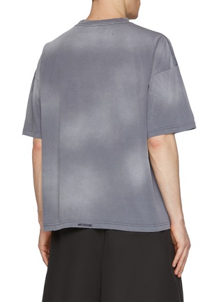 Back View - Click To Enlarge - WE11DONE - Distressed Edges Washed Cotton T-Shirt