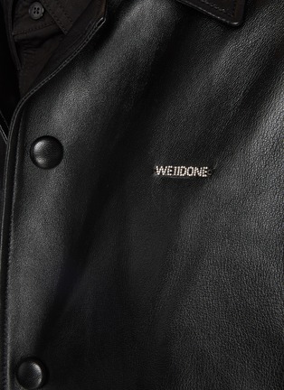  - WE11DONE - Logo Leather Jacket