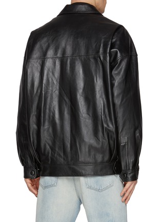Back View - Click To Enlarge - WE11DONE - Logo Leather Jacket