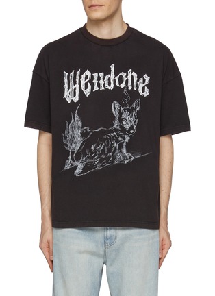 Main View - Click To Enlarge - WE11DONE - Washed Animal Print Cotton T-Shirt
