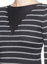 Detail View - Click To Enlarge - ARMANI COLLEZIONI - Stripe intarsia cashmere blend sweater