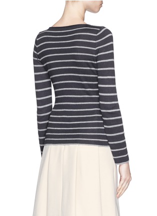 Back View - Click To Enlarge - ARMANI COLLEZIONI - Stripe intarsia cashmere blend sweater