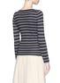 Back View - Click To Enlarge - ARMANI COLLEZIONI - Stripe intarsia cashmere blend sweater