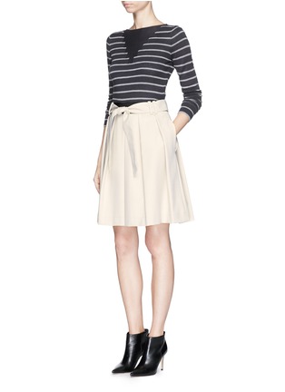 Figure View - Click To Enlarge - ARMANI COLLEZIONI - Stripe intarsia cashmere blend sweater