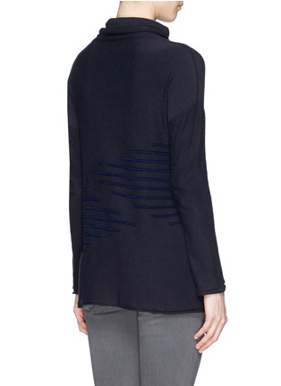 Back View - Click To Enlarge - ARMANI COLLEZIONI - Contrast stripe intarsia cashmere blend sweater