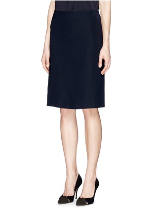Front View - Click To Enlarge - ARMANI COLLEZIONI - Curved seam pencil skirt