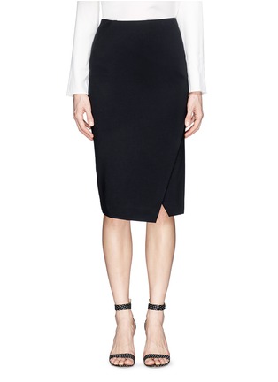 Main View - Click To Enlarge - ARMANI COLLEZIONI - Mock wrap front pencil skirt