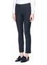 Front View - Click To Enlarge - ARMANI COLLEZIONI - Elastic waist insert stretch twill leggings