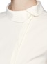 Detail View - Click To Enlarge - ARMANI COLLEZIONI - Asymmetric collar cotton poplin shirt