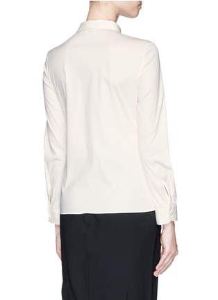 Back View - Click To Enlarge - ARMANI COLLEZIONI - Asymmetric collar cotton poplin shirt