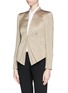 Front View - Click To Enlarge - ARMANI COLLEZIONI - Triple layer hem wool blend jacket