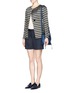 Figure View - Click To Enlarge - ARMANI COLLEZIONI - Colourblock stripe collarless jacket