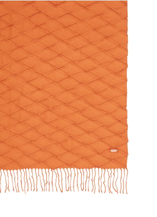 Detail View - Click To Enlarge - ARMANI COLLEZIONI - Diamond pleat fringe scarf