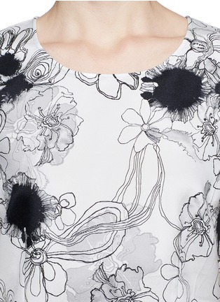 Detail View - Click To Enlarge - ST. JOHN - Inkblot floral print silk top
