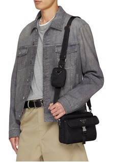 PRADA Re Nylon Saffiano Leather Shoulder Bag Men Lane Crawford