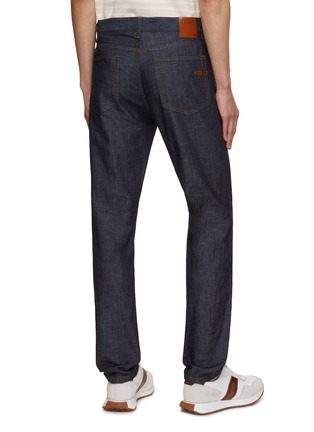 Back View - Click To Enlarge - ZEGNA - Dark-Wash Straight Leg Jeans