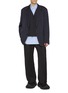 Figure View - Click To Enlarge - WOOYOUNGMI - Notch Lapel Single Breasted Denim Effect Wool Blazer