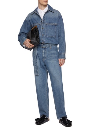 Figure View - Click To Enlarge - WOOYOUNGMI - Washed Cotton Straight Leg Jeans