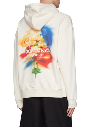 Back View - Click To Enlarge - WOOYOUNGMI - Square Logo Floral Print Cotton Hoodie