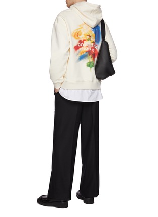 Figure View - Click To Enlarge - WOOYOUNGMI - Square Logo Floral Print Cotton Hoodie