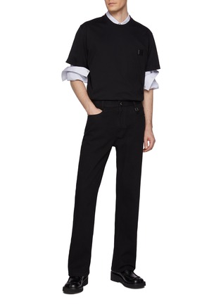 Figure View - Click To Enlarge - WOOYOUNGMI - Square Logo Cotton T-Shirt