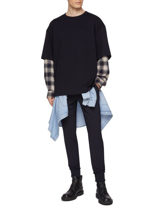 Figure View - Click To Enlarge - WOOYOUNGMI - Ribbed Cuff Tapered Pants