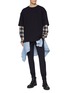 Figure View - Click To Enlarge - WOOYOUNGMI - Ribbed Cuff Tapered Pants