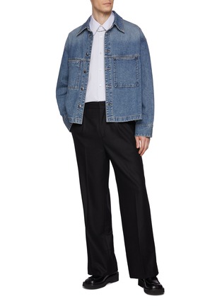 Figure View - Click To Enlarge - WOOYOUNGMI - Pleated Wool Blend Flared Leg Pants