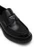 Detail View - Click To Enlarge - PRADA - Chocolate Brushed Leather Loafers