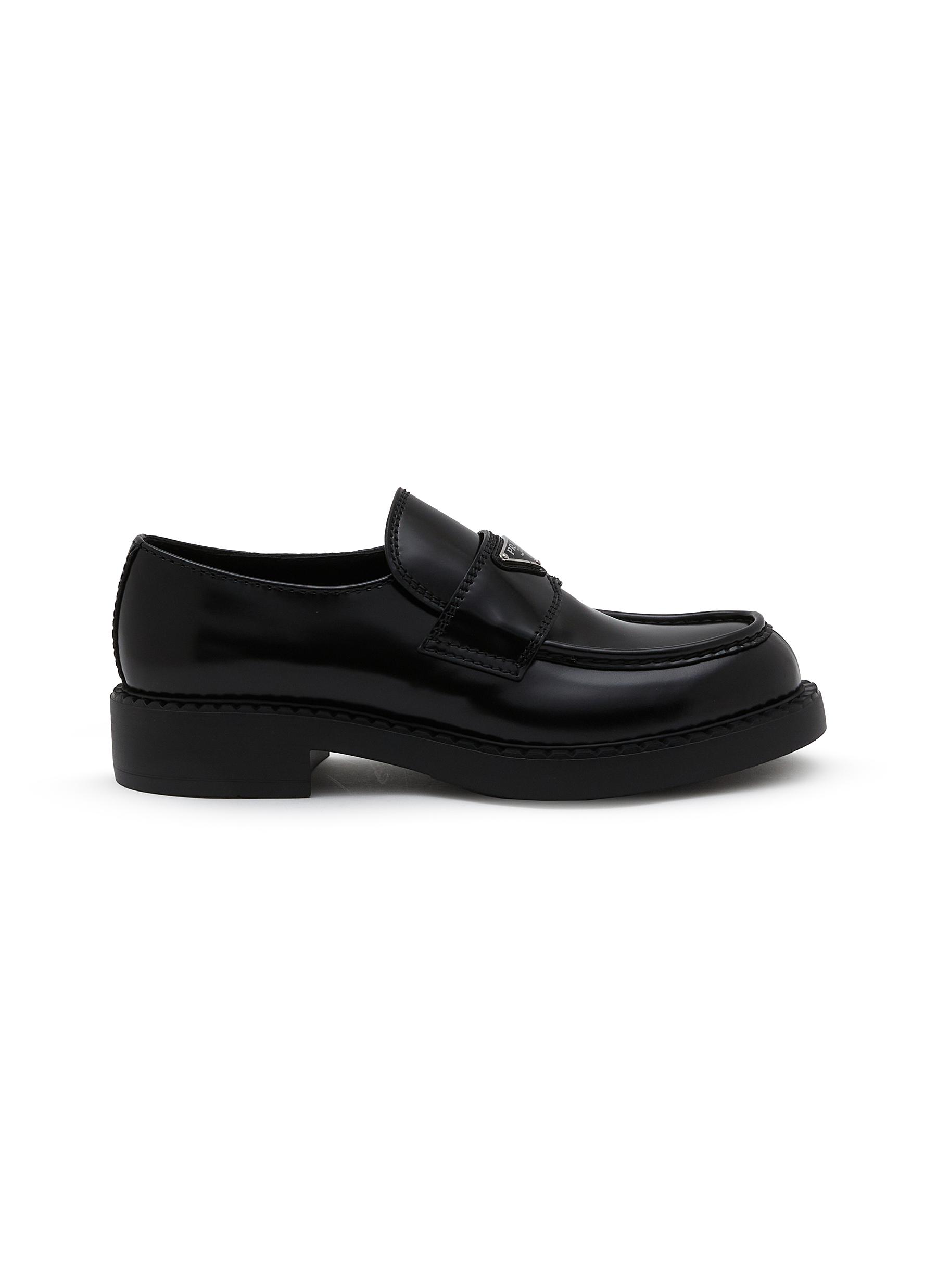 Brushed leather loafers prada on sale