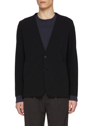 Main View - Click To Enlarge - ATTACHMENT - Collarless Single Breasted Blazer