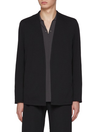 Main View - Click To Enlarge - ATTACHMENT - Stretch Ribbed Buttonless Cardigan