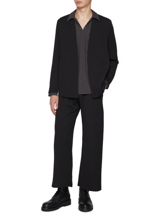 Figure View - Click To Enlarge - ATTACHMENT - Stretch Ribbed Buttonless Cardigan