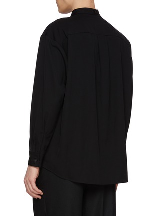 Back View - Click To Enlarge - ATTACHMENT - Mandarin Collar Detachable Scarf Wool Shirt