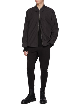 Figure View - Click To Enlarge - ATTACHMENT - Gradation Jaquard Zip Up Shirt Jacket